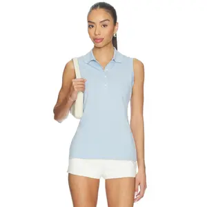 Lacoste Slim Fit Mini Pique Top in Chambray
