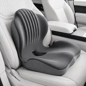 Ergonomic Memory Foam Seat Cushion with Lumbar Back Support One Piece Chair Pillow for Posture Corrector Hip Lower Back Pressure Relief Office Car