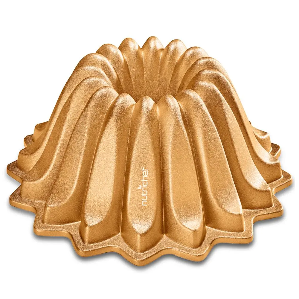 Nutrichef 9" Cake Pan - Die-Cast Aluminum Non Stick Mold - Oven Safe up to 500°F - For Cakes, Desserts & Home Bake - Heat Resistant & Dishwasher Safe - Kitchen Bakeware Accessory