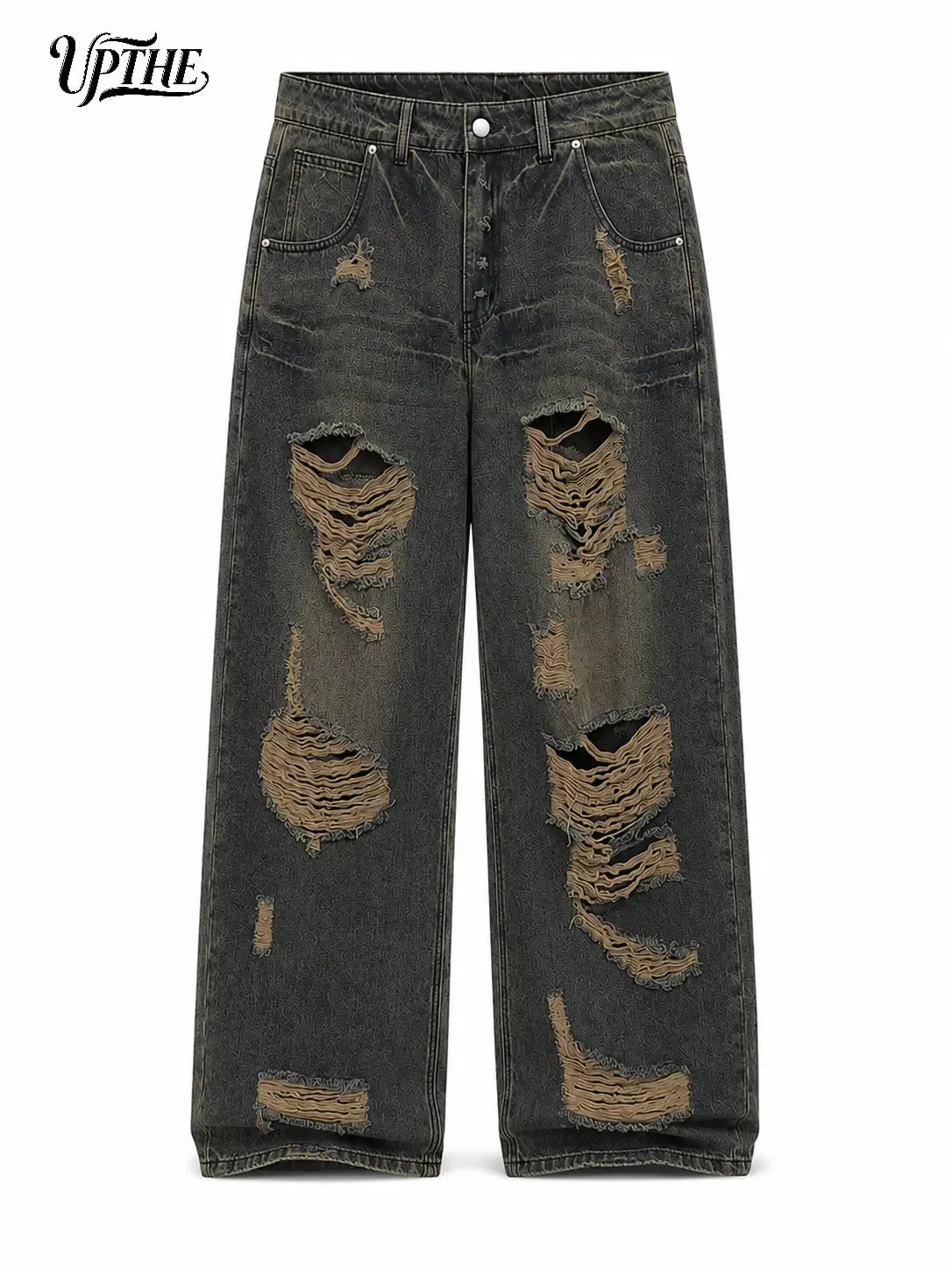 UP.THE Men's Baggy Jeans Y2K Vintage Wide Leg Denim Pants   Ripped Grunge Oversized Wide-Leg Denim Pants