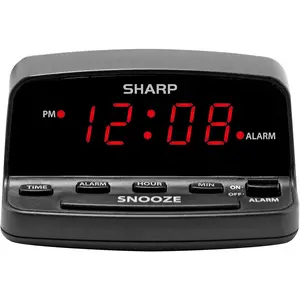 Sharp Digital Alarm Clock with Keyboard Style Controls, Battery Back-Up,  SHARP