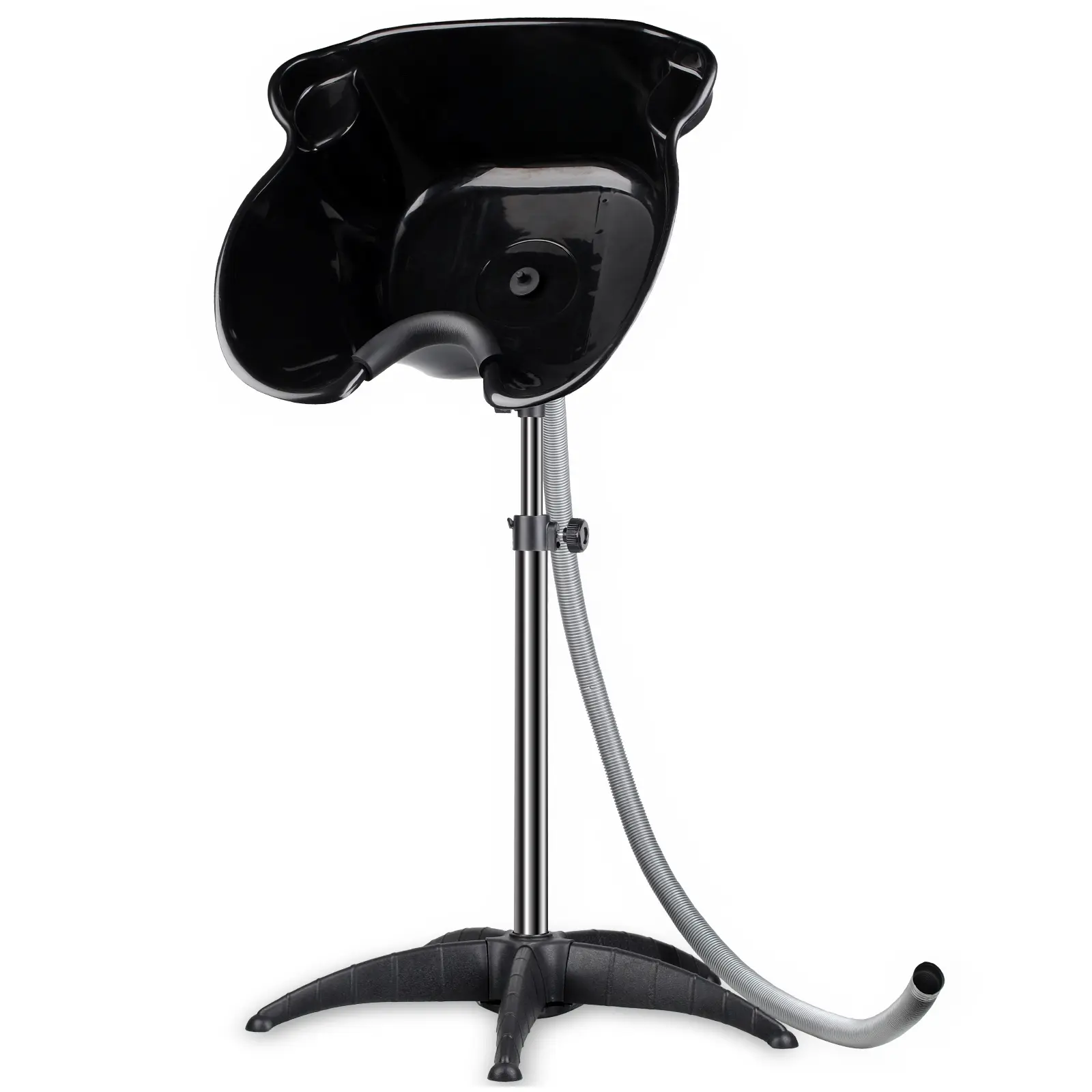 Portable Shampoo Bowl, Height and Angel Adjustable Mobile Hair Washing Basin, Standing Salon Deep Shampoo Sink with 1.5m Drain Hoses for Home Salon Hairstylist Use