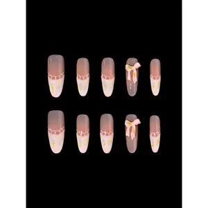 Aura Nails Blooming Darling Long Oval Press-On Nails - 10 Pc Set