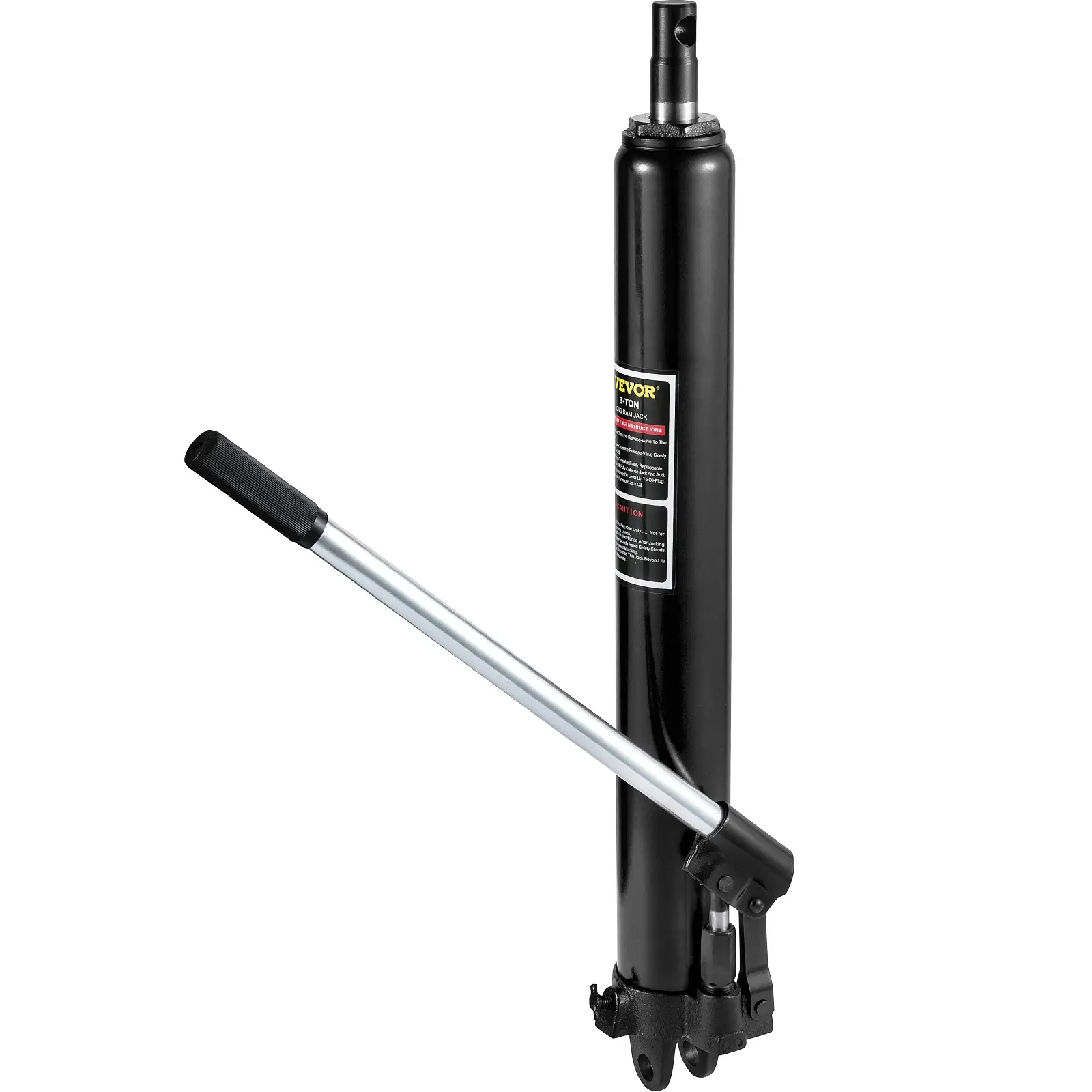 VEVOR 3-Ton/6600 lbs Hydraulic Long Ram Floor Jack, Automotive Maintenance Tools, Single Piston Pump, Clevis Base, Handle Grip Manual Cherry Picker, High-Grade Steel, Lead-Free Paint for Safety, Great for Engine Hoist Use in Garage/Shop