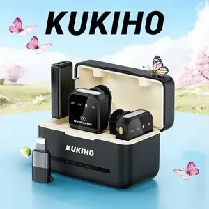 Spring Glow Up！KUKIHO Wireless Lavalier Microphone for iPhone iPad Android With Charging Case Audio Smartphone Audio Smartphone