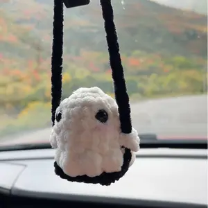 Hanging Car Ghostie - Handmade Plush Decoration for Auto/Moto