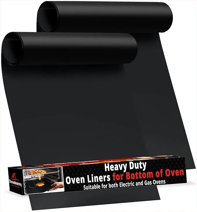 2 Pack Large Heavy-Duty Non-Stick Teflon Oven Liner Mats, 17" x 25", BPA & PFOA Free – Reusable Heat-Resistant Liners for Electric Ovens, Gas Stoves, Microwaves, Charcoal & Gas Grills