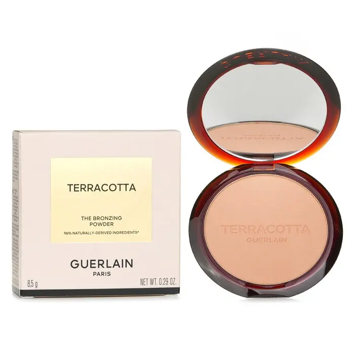 Guerlain Terracotta The Bronzing Powder - #00 Light Cool, Lightweight Cosmetic with Shimmer, Argan Oil, and Nourishing Oil, Blend