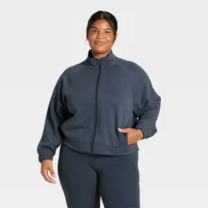 Women's Airy Sleek Full Zip Jacket - All In Motion Navy Blue 4X