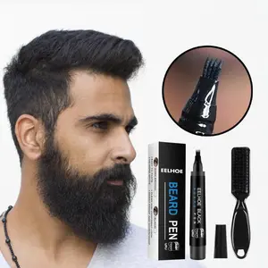 Beard Filler Pen Set for Men - Includes Beard Pen and Beard Brush | Great for Thin Beards and Mustaches ｜Easy Application & No Smudging - Perfect for Daily Use-Christmas gifts