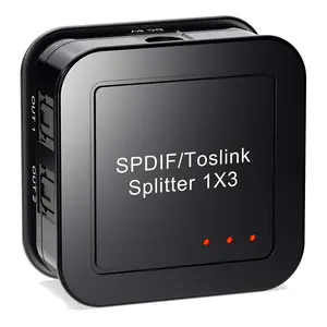 1X3 Digital Optical Audio Splitter - Digital SPDIF TOSLINK Fibre Optic Cable Splitter, 1-In-3-Out Cable Adapter with Stereo Support, USB-Compatible for Blu-Ray DVD, HDTV (Sports & Outdoor Fitness Ab Training Use)