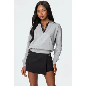Rue Double Collared Sweater