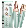 VG VOGCREST Eyebrow Facial Trimmer: 2 in1 Rechargeable Facial Hair Removal and Eyebrow Shaver - Face Lips Body Painless Facial Razor with Built-in LED Light (Pastel Green)