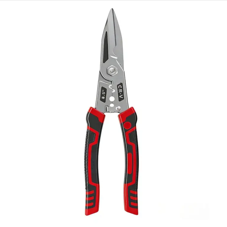 GJANSH Professional Multi-Functional 5 in 1 Tin Snips, CR-V Steel Industrial Grade Metal Shears for Sheet Metal, Wire & Cable Cutting, Must-Have Tool for DIY & Renovation