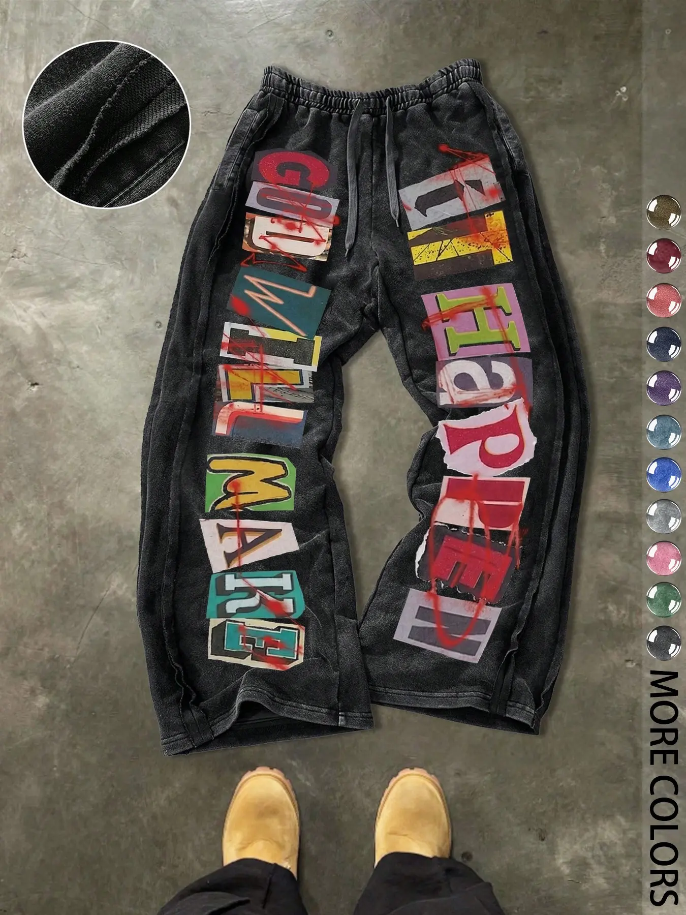 Men's Casual Cotton Material Sport Pants, Geometric Print, Street Style, Fitted, Ankle Length, Drawstring Waist, All Seasons, Adjustable Drawstring Sweatpants, Graphic Print Sweatpants, Ideal Gift