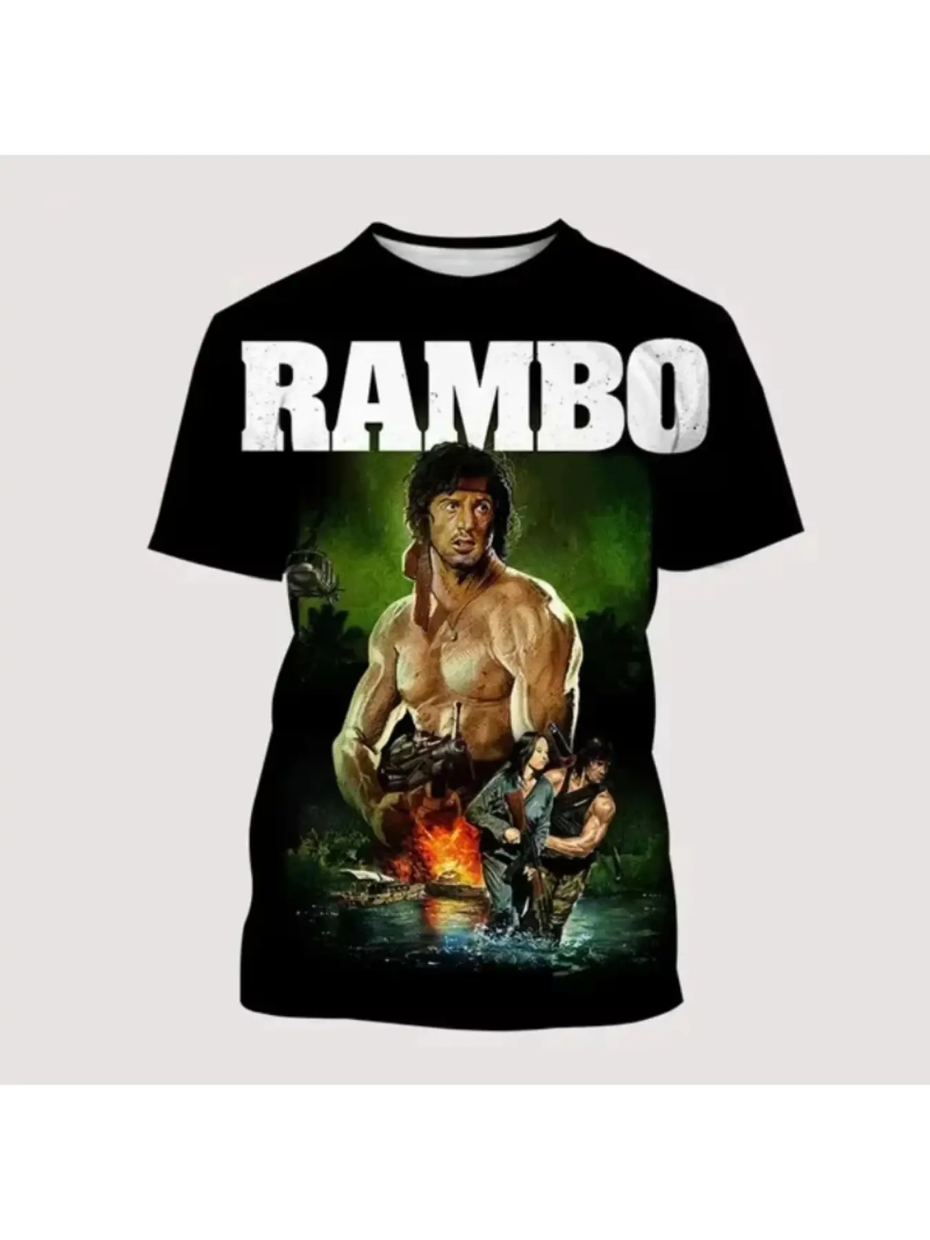 Rambo First Blood 3D Print Casual Graphic Design T-Shirts Men Women Casual Oversized Streetwear Short Sleeve Male Tees Top for Street Fashion