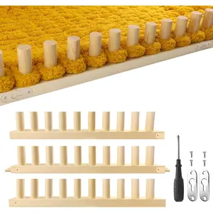 Chunky Blanket Loom Knitting Looms and Boards, Adjustable Size Wooden Loom for Blanket, No  Required Hand Knitting Kit for DIY Yarn Craft,  Decor,  , Beginner Friendly (46 In)