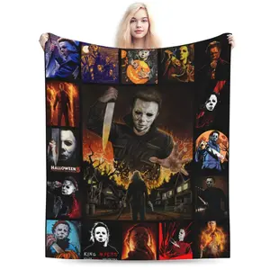 Horror Mo-Vie Michael My ers Blanket Lightweight Flannel Halloween Chirstmas Throw Blankets, Killer Movie Blanket for Bed Sofa Couch Bedroom Livingroom Gift 50" x 60"