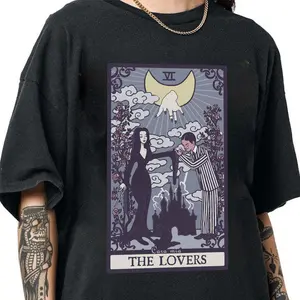 Morticiia and Gomezz Shirt, Gothic Love Tarot Tee, Retro Horror Hoodie, Addaams Famiily Sweatshirt, Halloween Spooky T-Shirt