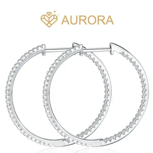 【#49 Hoop earrings】Moissanite  high quality earrings party dinner birthday ladies gift Synthetic Moissanite Hoop Jewelry