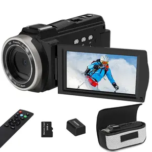 4K camera, 3.0-inch touchscreen, Wi-Fi enabled, 270° rotating IPS display, includes remote control, comes with 32GB memory card, features infrared illuminator, and incorporates image stabilization.