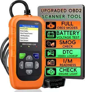 V119 OBD2 Scanner – Code Reader, Check Engine Tool, Voltage Test, 1996+ Cars