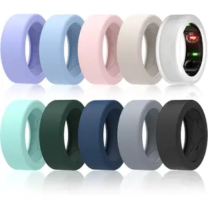 10 Pack Cover for Oura Gen 4 /Gen 3/ Samsung Galaxy Ring, Anti-Scratch Elastic Silicone Oura Ring Cover for Working Out Gym - Patent Pending