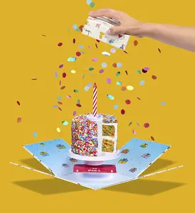 4"- Surprise Popping Birthday Gift- Confetti Surprise