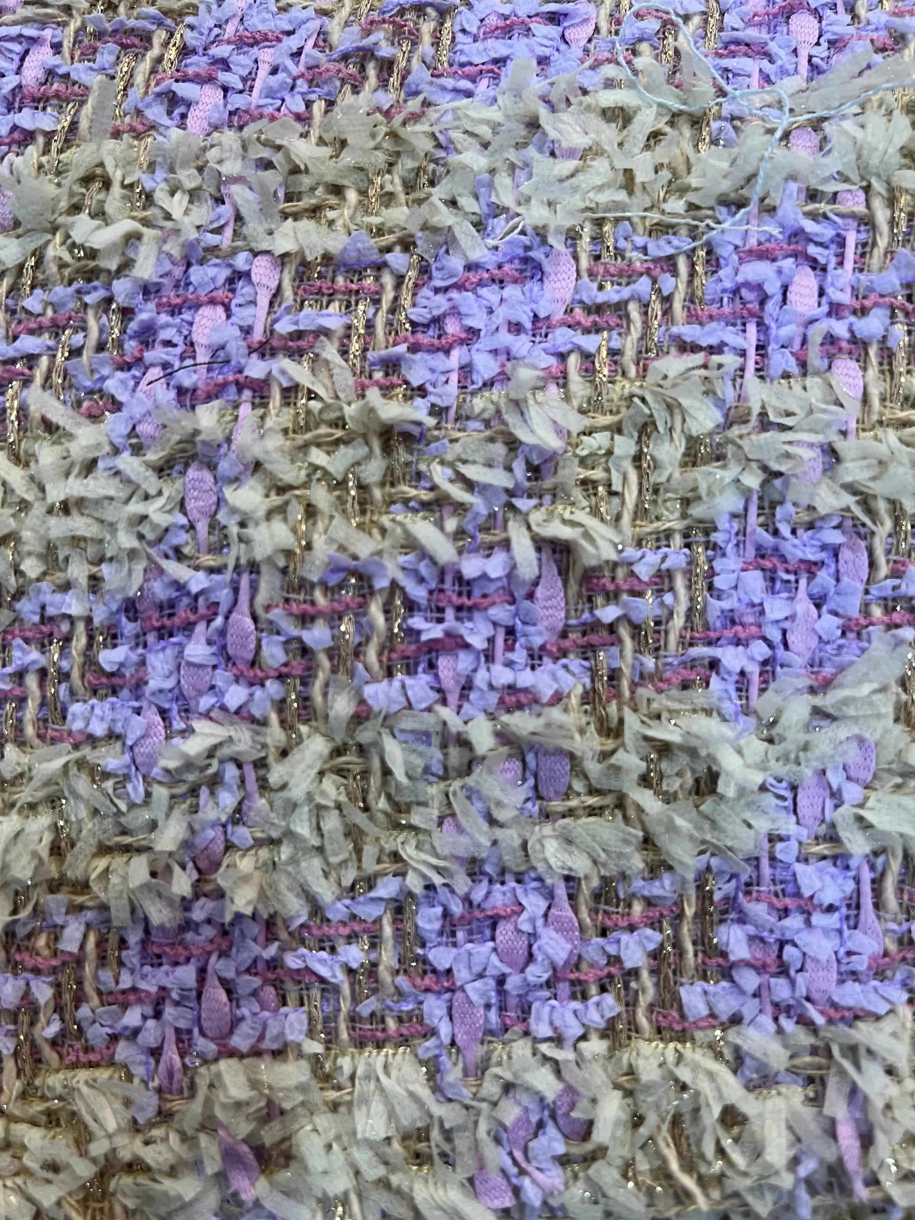 Linton Tweeds - Lilac, Purple, Metallic Gold and Pink Couture Boucle