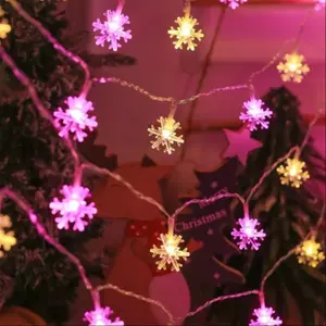 Snowflake String Lights Battery Operated Fairy Lights Home Decor Perfect for Living Room Bedroom Wedding Holiday Decoration