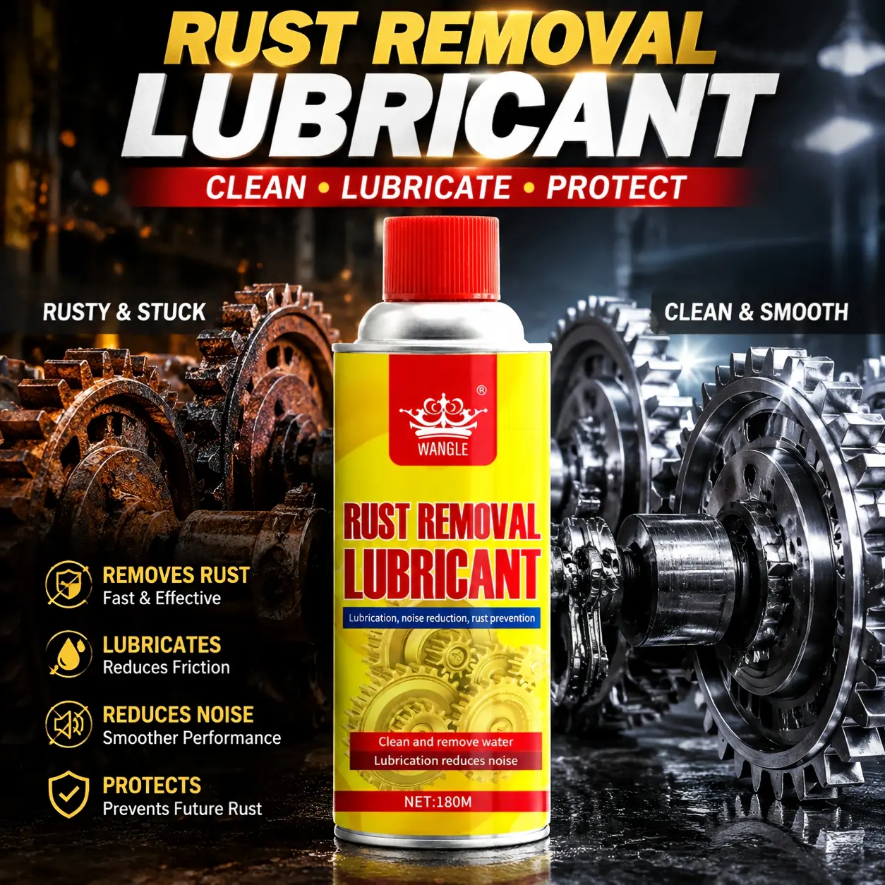 Fast Rust Remover Multi-Purpose Metal Care Formula - Removes Rust & Oxidation, Lubricates for Protection, Prevents Corrosion, Reduces Squeaks - Ideal for Automotive, Motorcycle & Household Metal Parts