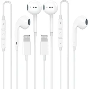 2 Pack Wired Headphones for iPhone Earbuds Built-in Microphone & Volume Control Nosie Reduction Headsets Compatible with iPhone 14/13/12/11/XR/XS/X/8/7/SE/Pro/Pro Max/Support All iOS System