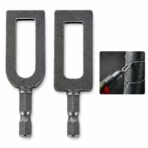 2/4 Pack Electric Drill Wire Twister Tool, 1/4" Hex Shank Universal Wire Nut Twisting & Winding Tool for Rebar Tying, Fencing, Construction & Farm Use