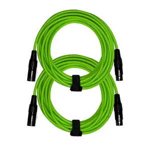 Clutch 20' Green Sure-Fit XLR Female to XLR Male Microphone/Speaker Cables Duo Package