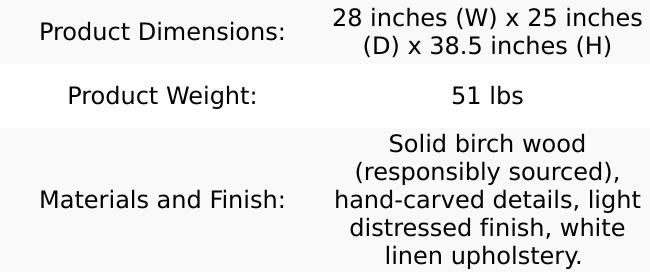 The Luxembourg Armchair (White Linen)