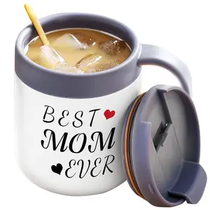 Gift for Mom and Women, Best Mom Ever Coffee Mug, Insulated Travel Tea Mug with Handle and Lid, Mom Mug for Birthday Christmas Mothers Gifts Day from Daughter/Son. stocking stuffer christmas present
