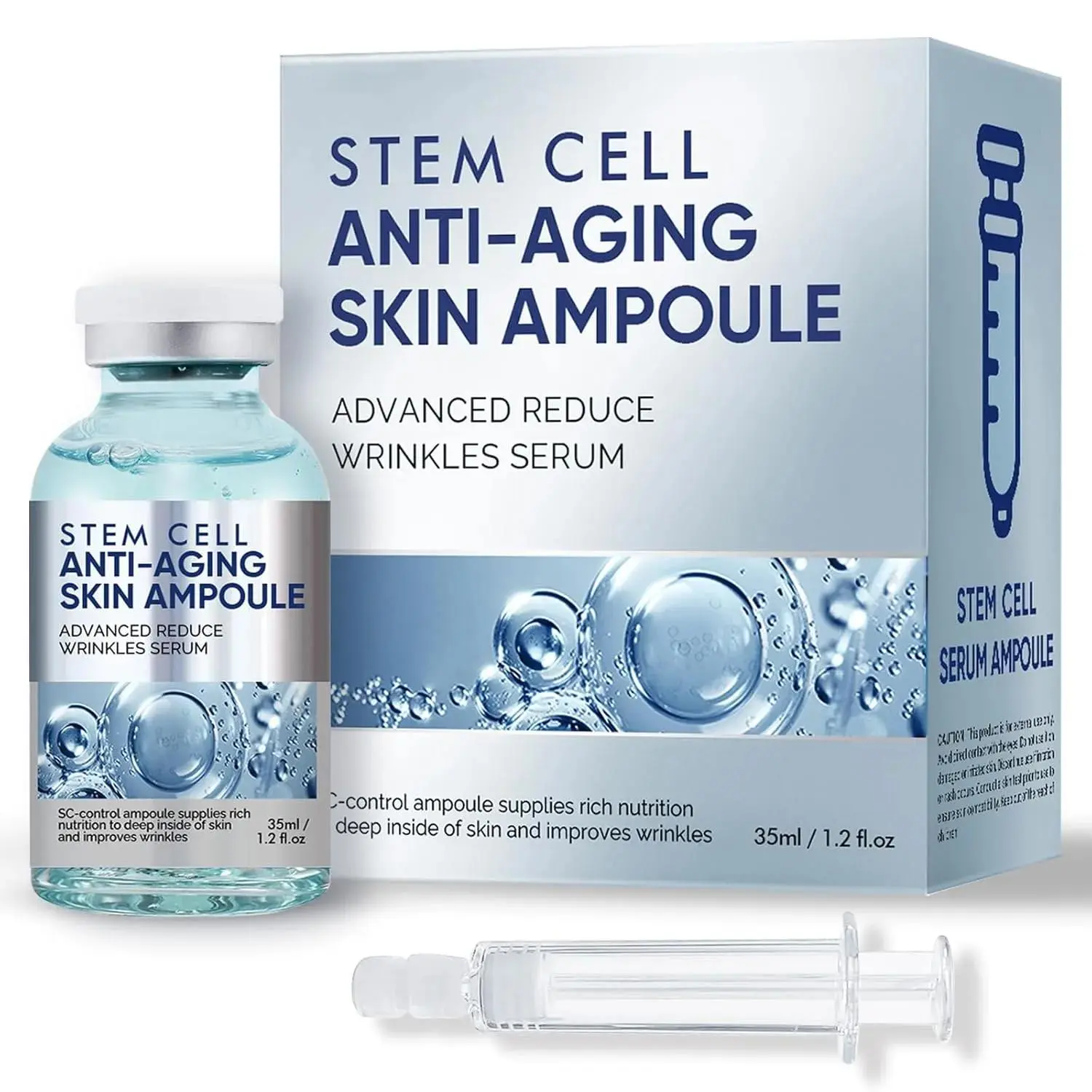 Stem Cell Facial Serum, Advanced Reduce Wrinkles Serum for Face, Anti-Aging Skin Repair, Moisturizing for All Skin Types & Microneedling, 1.2 fl oz, Microneedling Serums & Essences