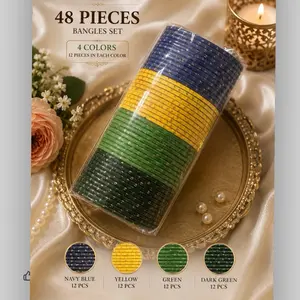 48 pieces colorful bangles set  Each color includes 12 bangles