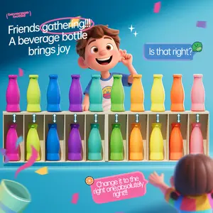10/20 Pieces Fun Bottle Color Matching Game, Family Early Education & Party Activity, Enhances Logical Thinking & Memory, Fun Interactive Educational Tool for Kids & Adults