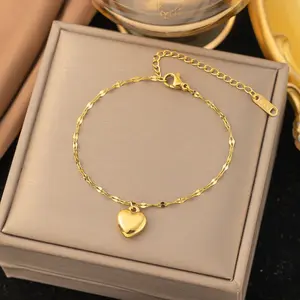14K Gold Plated Stainless Steel Charm Lobster Bracelet Lobster Adjustable T32