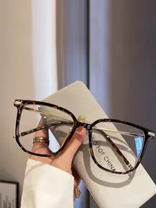 Unisex Fashion Classic Blue Light Blocking Glasses, Suitable for Office Work, Phone Viewing, Clothing Pairing, Stylish Eyewear, Leopard Pattern Eyeglasses