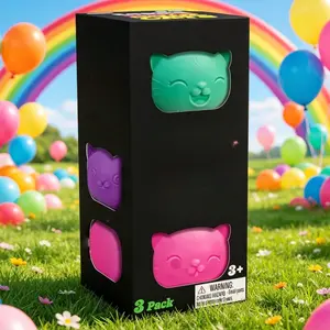 Sensory Fidget Toy   Schylling Teenie Cool Cat  - 3 Mini Groovy Globs in Assorted Colors