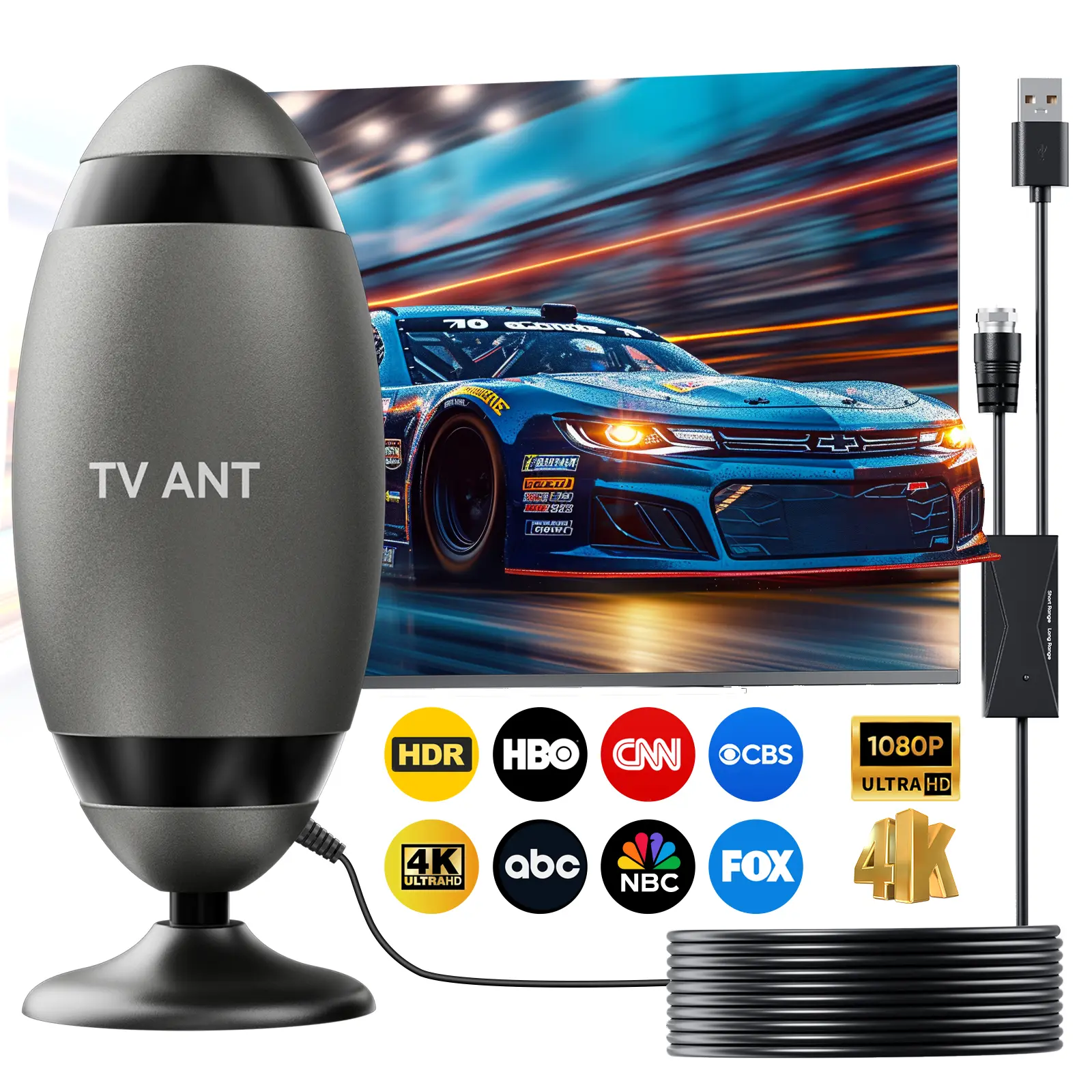 2026 New Indoor TV Antenna -4K HD Digital TV Antenna  360°  Signal Reception Strong Magnetic Base  Compatible With Smart TVs Easy Install  Enjoy Full HD Local Channels  No Subscription Fee Required  TV Antenna For Local Channels Deals For You Days summerw