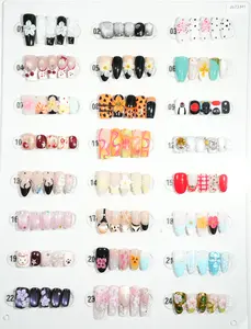 zb73..A display board featuring 24 different styles of fashionable and trendy nail wear.-host:Mamie