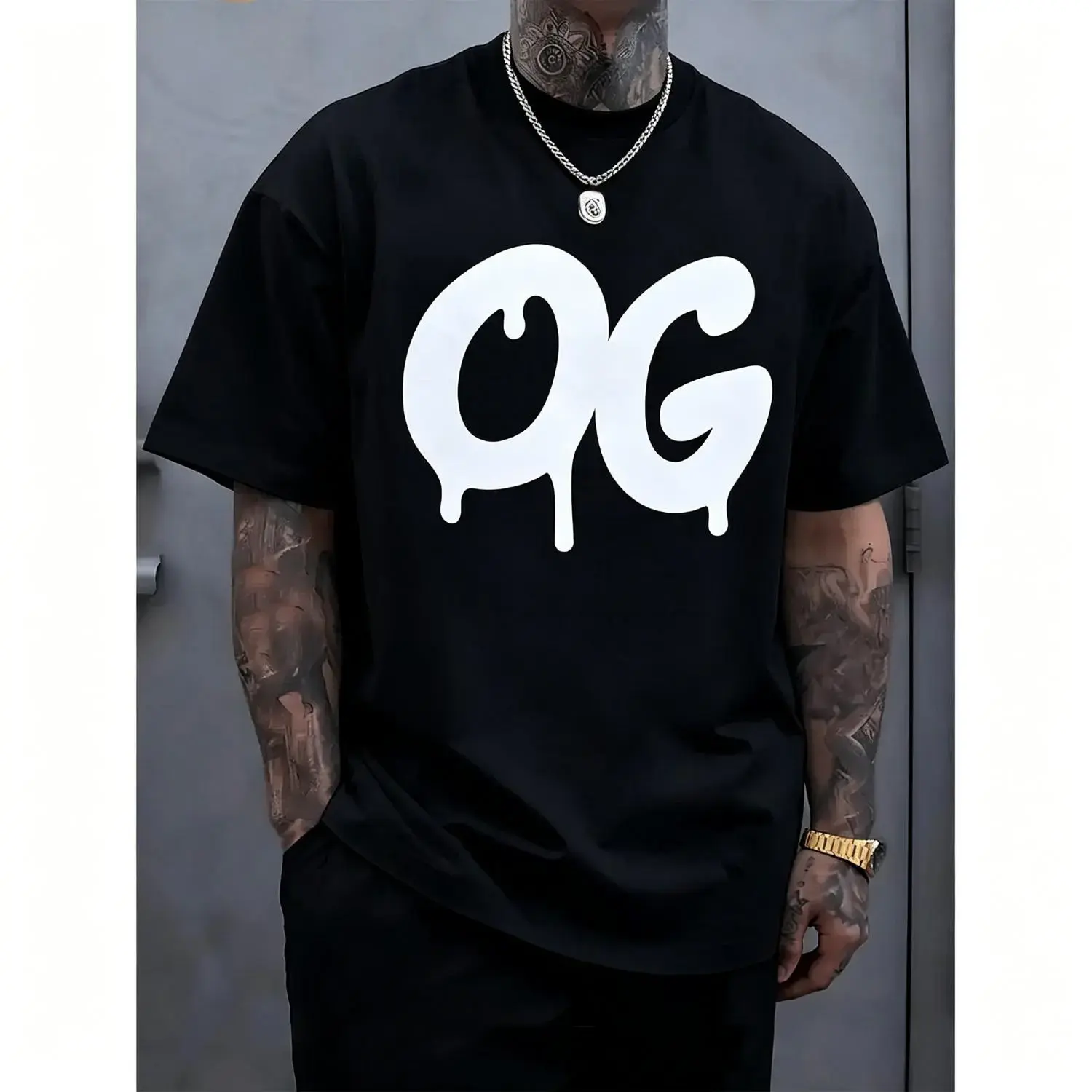 Men's Plus Size Casual 100 Cotton Short Sleeve White T Shirt with Trendy Design