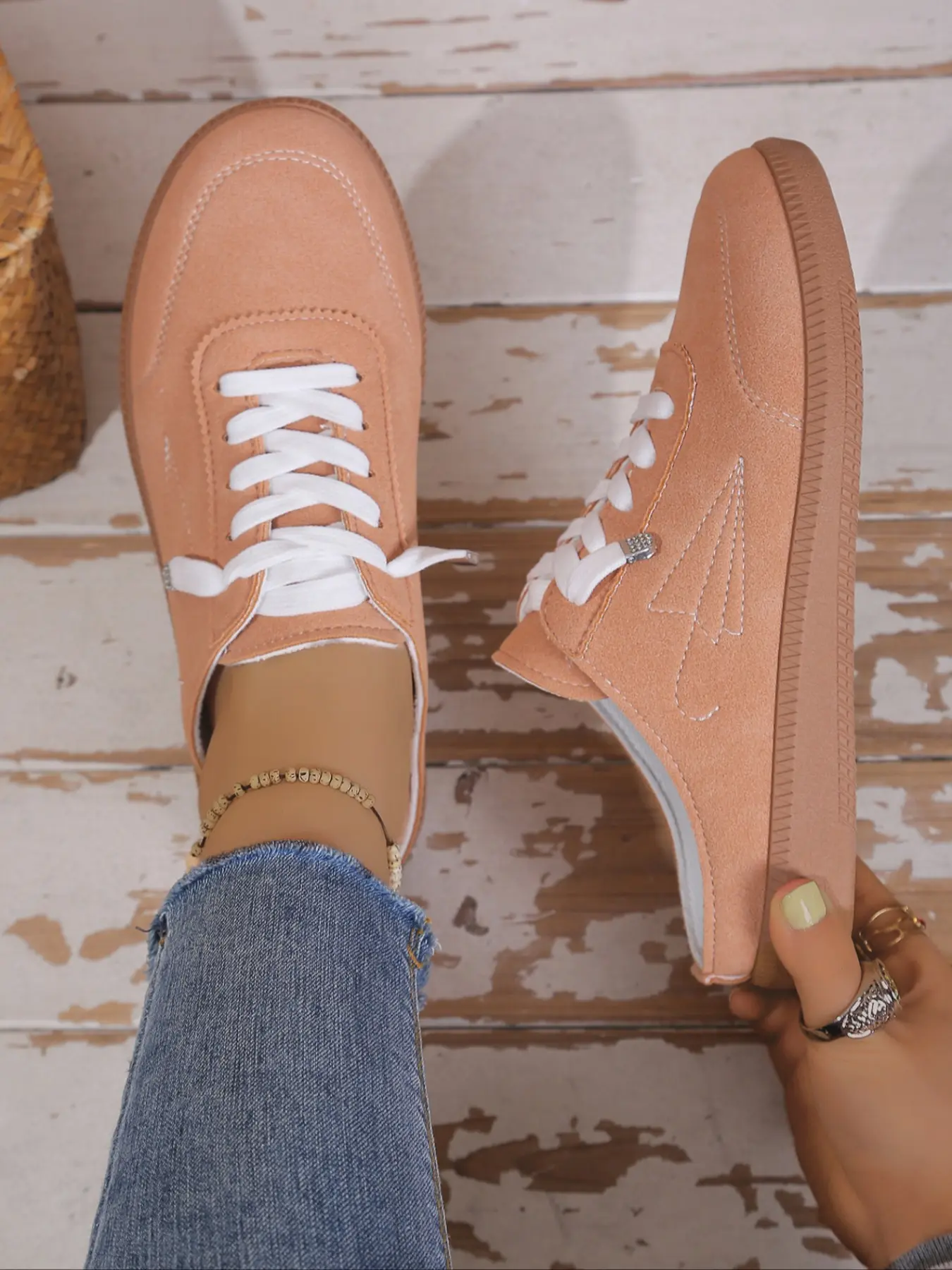 Women's 2026 Summer Vacation Essential Faux Suede Lace-Up Open Back Mule Sneakers, Slip On Mules, Slip-On Casual Footwear for Beach, Poolside & Everyday Summer Days