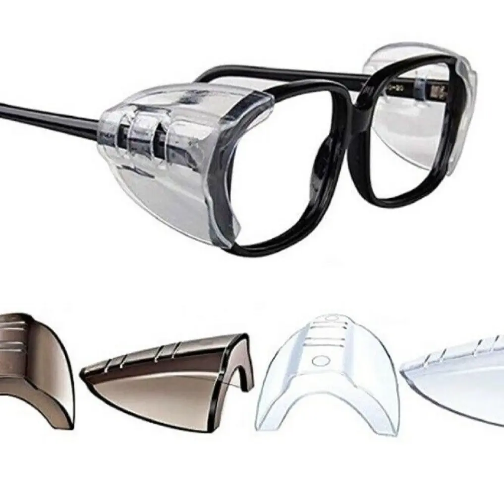 TIKA 2-Pair Universal Eyeglasses Side Shields, Flexible Slip-On Safety Shields for Small to Medium Frames