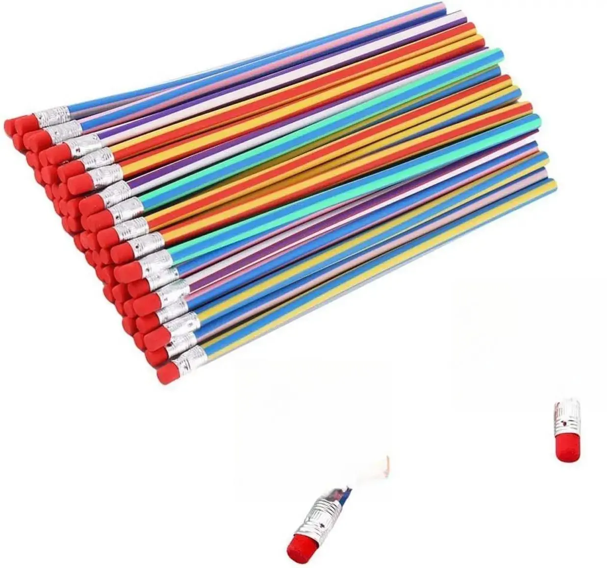 30 Pieces Flexible Soft Pencil Magic Bend Kids for Children School Durable Rubber Material Easy to Fold and Keep Non-Sharp Mixed Color Set