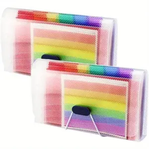 Expanding File Folder, A6 Mini Accordion File Organizer, 13 Pockets Rainbow Receipt Organizer Wellet for Monthly Bills, Cards, Check Coupons, Vouchers, Receipt Tax Item or Changes, Coupon Organizer
