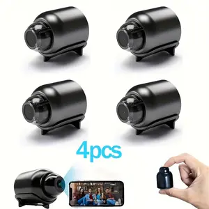 4 Packs X5 Night Vision Wireless Security Camera - 2.4GHz/5GHz WiFi Smart Surveillance Camera, HD 360 °   Rotation, Black |   Ideal for Home & Office Monitoring |   Modern Design with Durable Build